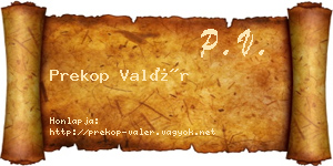 Prekop Valér névjegykártya